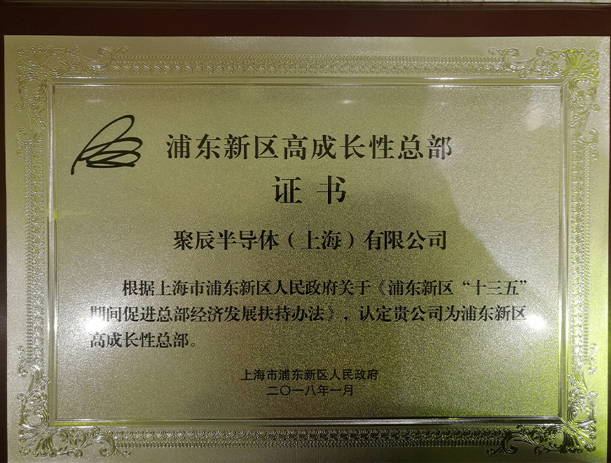  2018年必一B-Sports被浦东新区人民政府认定为“浦东新区高成长性总部”